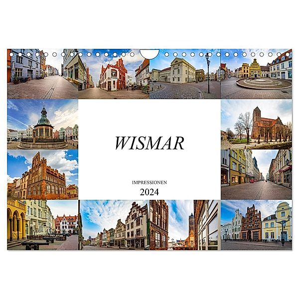 Wismar Impressionen (Wandkalender 2024 DIN A4 quer), CALVENDO Monatskalender, Dirk Meutzner