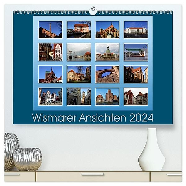 Wismarer Ansichten 2024 (hochwertiger Premium Wandkalender 2024 DIN A2 quer), Kunstdruck in Hochglanz, Holger Felix