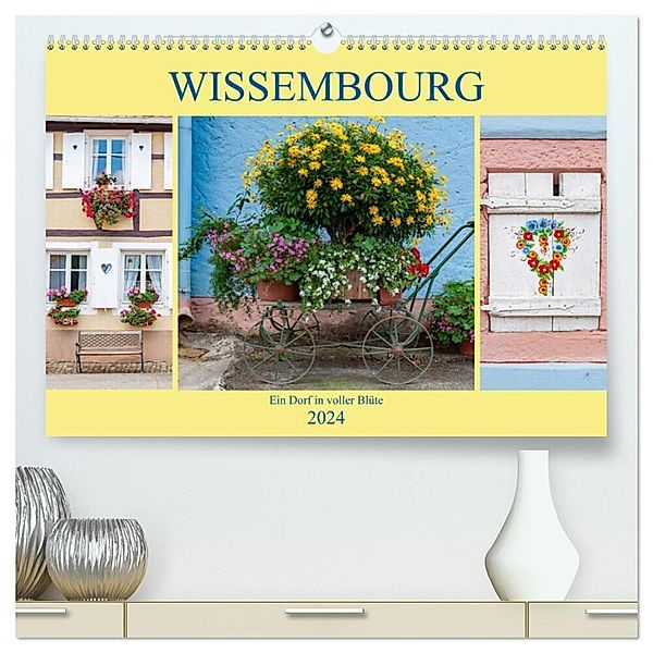 Wissembourg - Blumen und Kanäle (hochwertiger Premium Wandkalender 2024 DIN A2 quer), Kunstdruck in Hochglanz, Alessandro Tortora