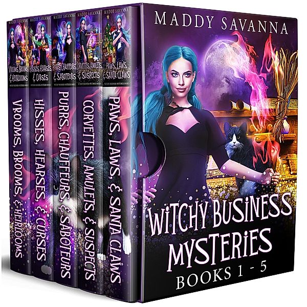 Witchy Business Mysteries: Books 1-5, Maddy Savanna