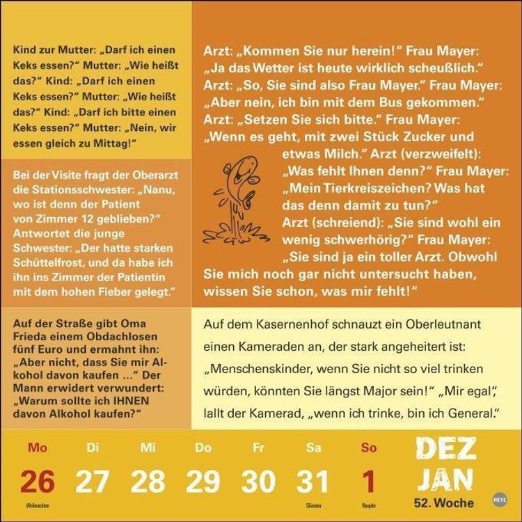 Witze fürs Klo Kalender 2023. Humorvoller Wandkalender mit 53 lustigen  Sprüchen für die Toilette. Lustiger Kalender 2023 - Kalender bestellen
