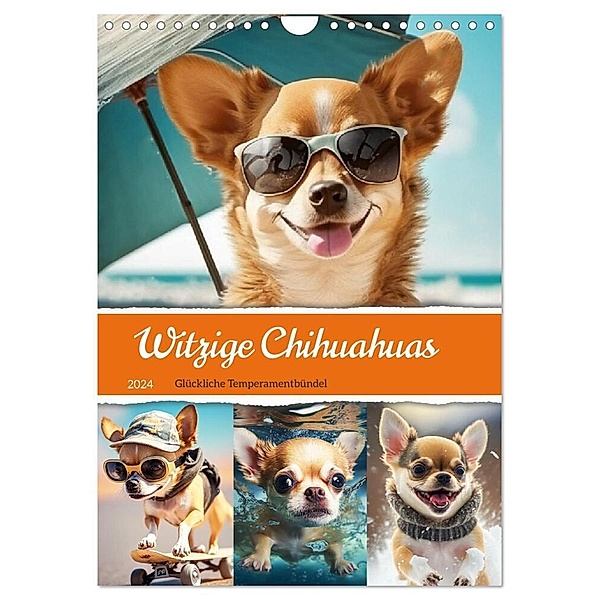 Witzige Chihuahuas. Glückliche Temperamentbündel (Wandkalender 2024 DIN A4 hoch), CALVENDO Monatskalender, Rose Hurley