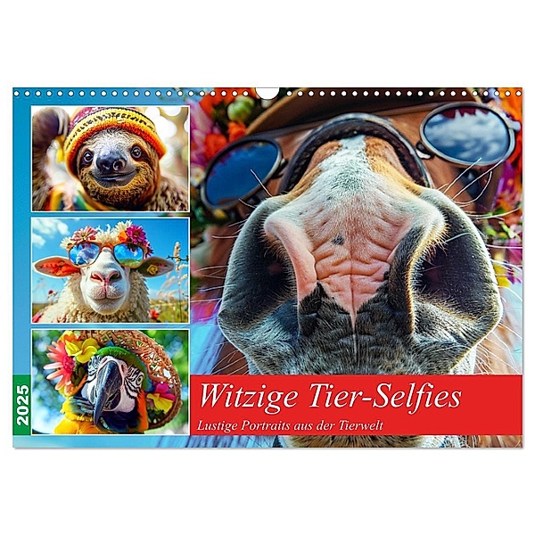 Witzige Tier-Selfies. Lustige Portraits aus der Tierwelt (Wandkalender 2025 DIN A3 quer), CALVENDO Monatskalender, Calvendo, Rose Hurley