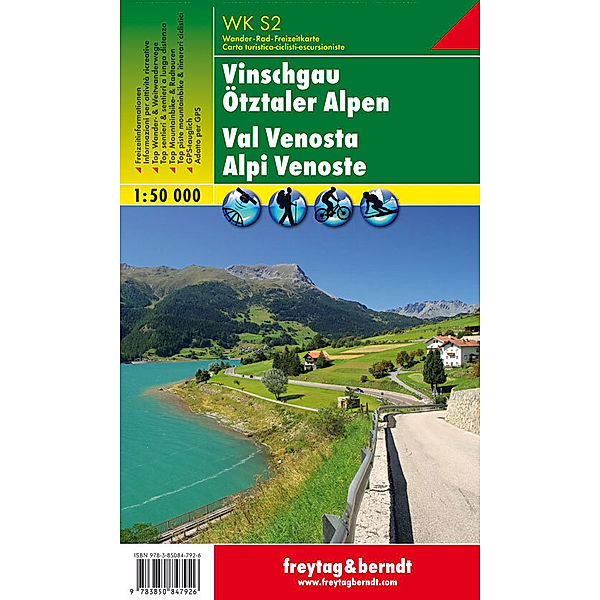 WK S2 Vinschgau - Ötztaler Alpen, Wanderkarte 1:50.000. Val Venosta, Alpi Venoste