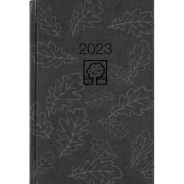Wochenbuch anthrazit 2023 - Bürokalender 14,6x21 cm - 1 Woche auf 2 Seiten - 128 Seiten - mit Eckperforation - Notizbuch