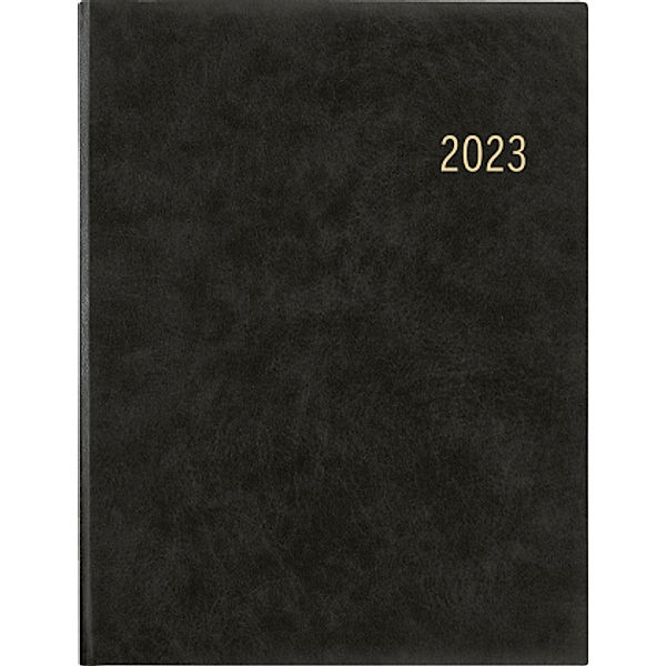 Wochenbuch anthrazit 2023 - Bürokalender 21x26,5 cm - 1 Woche auf 2 Seiten - mit Eckperforation und Fadensiegelung - Not