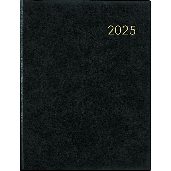 Wochenbuch anthrazit 2025 - Bürokalender 21x26,5 cm - 1 Woche auf 2 Seiten - mit Eckperforation und Fadensiegelung - Notizbuch - 728-0021