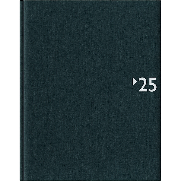 Wochenbuch anthrazit 2025 - Bürokalender 21x26,5 cm - 1 Woche auf 2 Seiten - mit Registerschnitt und Fadensiegelung - Notizbuch - 739-2621