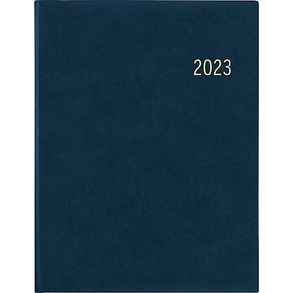 Wochenbuch blau 2023 - Bürokalender 21x26,5 cm - 1 Woche auf 2 Seiten - mit Eckperforation und Fadensiegelung - Notizbuc