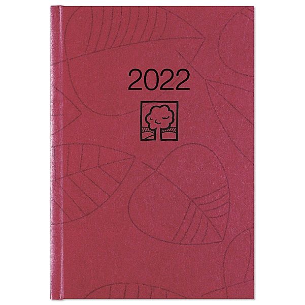 Wochenbuch rot 2022 - Bürokalender 14,6x21 cm - 1 Woche auf 2 Seiten - 128 Seiten - mit Eckperforation - Notizbuch - Bla