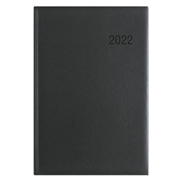 Wochenbuch schwarz 2022 - Bürokalender 14,6x21 cm - 1 Woche auf 2 Seiten - mit Eckperforation - Notizbuch - Wochenkalend