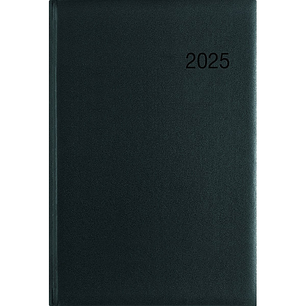 Wochenbuch schwarz 2025 - Bürokalender 14,6x21 cm - 1 Woche auf 2 Seiten - mit Eckperforation - Notizbuch - Wochenkalender - 766-0020