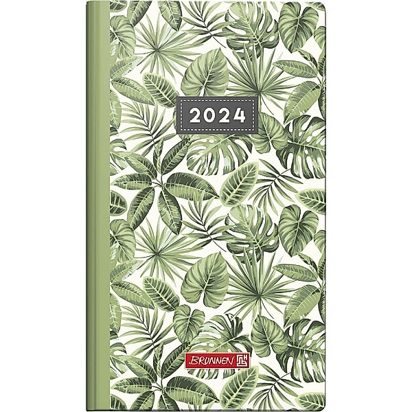 Wochenkalender, Taschenkalender, 2024, Jungle Leaves, Modell 756, Grafik-Einband