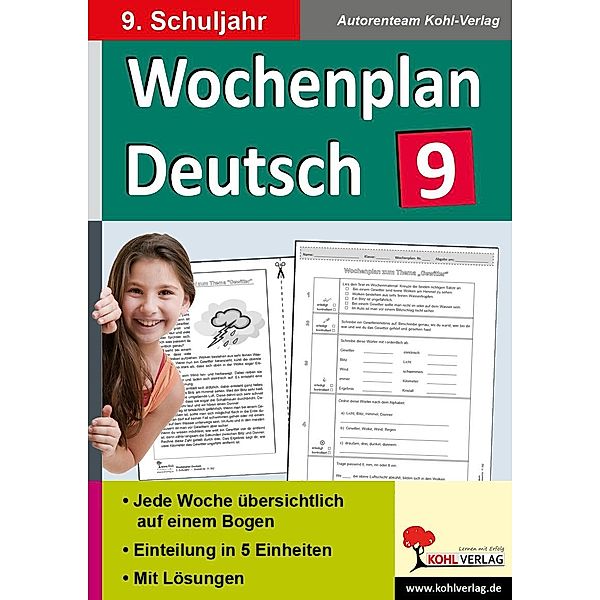 Wochenplan Deutsch, 9. Schuljahr, Autorenteam Kohl-Verlag