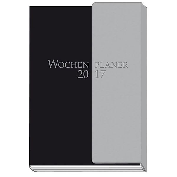 Wochenplaner mit Klappe 2018 Schwarz-Grau