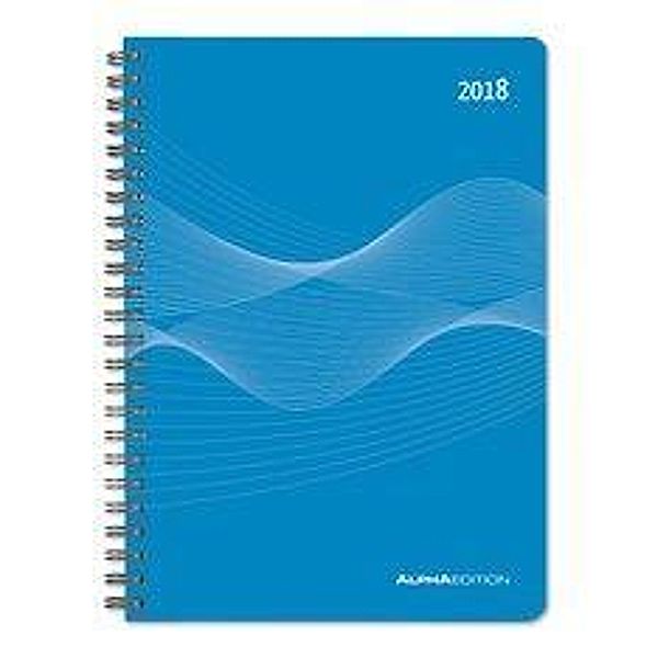 Wochenplaner PP-Einband blau 2018 - Kalender-Ringbuch A5