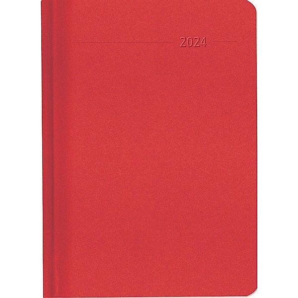 Wochenplaner XL Sydney Red 2024 - Büro-Kalender A5 - Cheftimer 17x24 cm - 1 Woche 2 Seiten - 144 Seiten - Alpha Edition