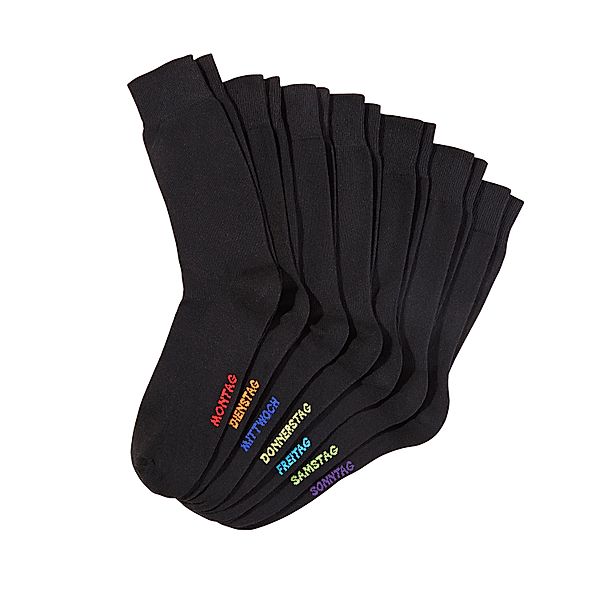 Wochensocken, 7 Paar (Grösse: 35-38) schwarz