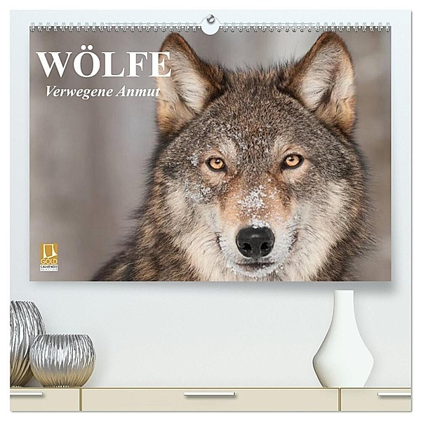 Wölfe. Verwegene Anmut (hochwertiger Premium Wandkalender 2024 DIN A2 quer), Kunstdruck in Hochglanz, Elisabeth Stanzer