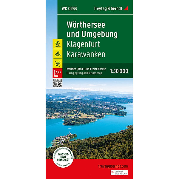 Wörthersee und Umgebung, Wander-, Rad- und Freizeitkarte 1:50.000, freytag & berndt, WK 0233