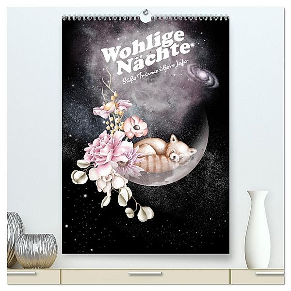 Wohlige Nächte - Süße Träume übers Jahr (hochwertiger Premium Wandkalender 2025 DIN A2 hoch), Kunstdruck in Hochglanz, Calvendo, Lucia