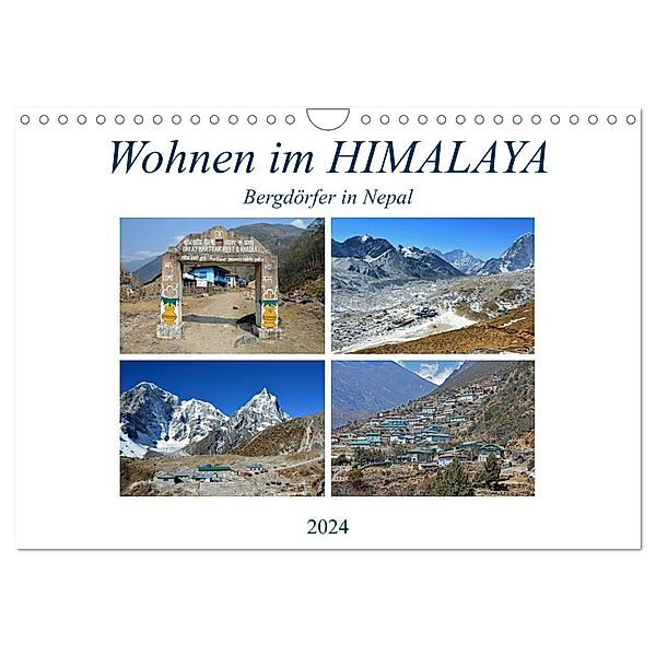 Wohnen im HIMALAYA, Bergdörfer in Nepal (Wandkalender 2024 DIN A4 quer), CALVENDO Monatskalender, Ulrich Senff