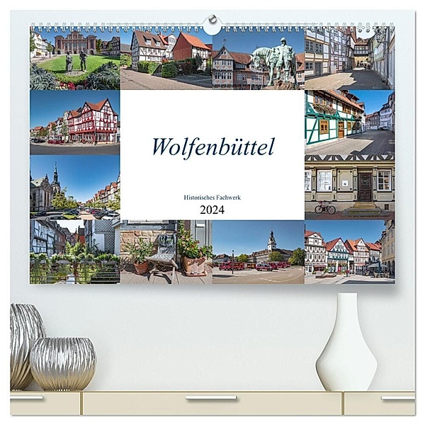 Wolfenbüttel - Historisches Fachwerk (hochwertiger Premium Wandkalender 2024 DIN A2 quer), Kunstdruck in Hochglanz, Magic Artist Design, Steffen Gierok