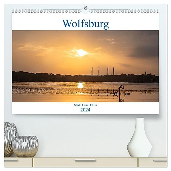 Wolfsburg - Stadt, Land, Fluss (hochwertiger Premium Wandkalender 2024 DIN A2 quer), Kunstdruck in Hochglanz, Marc-Sven Kirsch