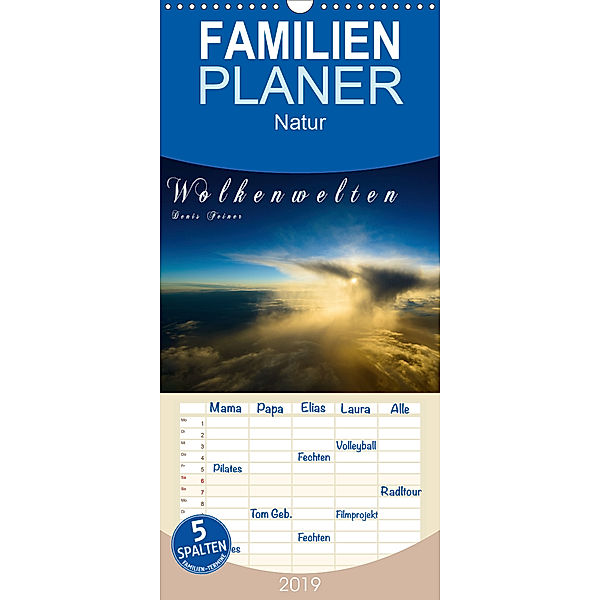 Wolkenwelten - Familienplaner hoch (Wandkalender 2019 , 21 cm x 45 cm, hoch), Denis Feiner