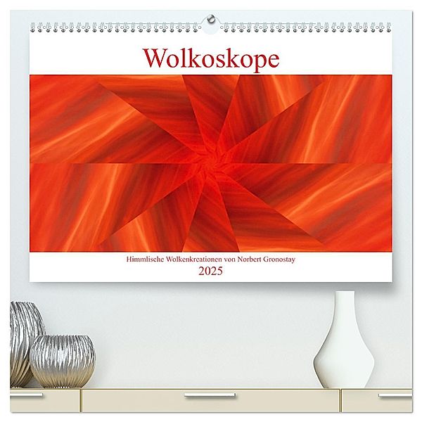 Wolkoskope - Himmlische Wolkenkreationen (hochwertiger Premium Wandkalender 2025 DIN A2 quer), Kunstdruck in Hochglanz, Calvendo, Norbert Gronostay