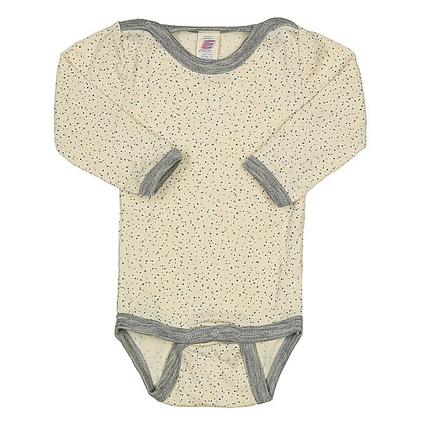 ENGEL Woll-Langarmbody SEIDENBABY PUNKTE mit Seide in beige