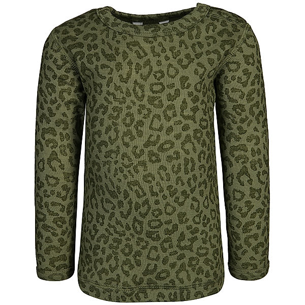 Joha Woll-Langarmshirt 4001 - MINI LEO AOP in green