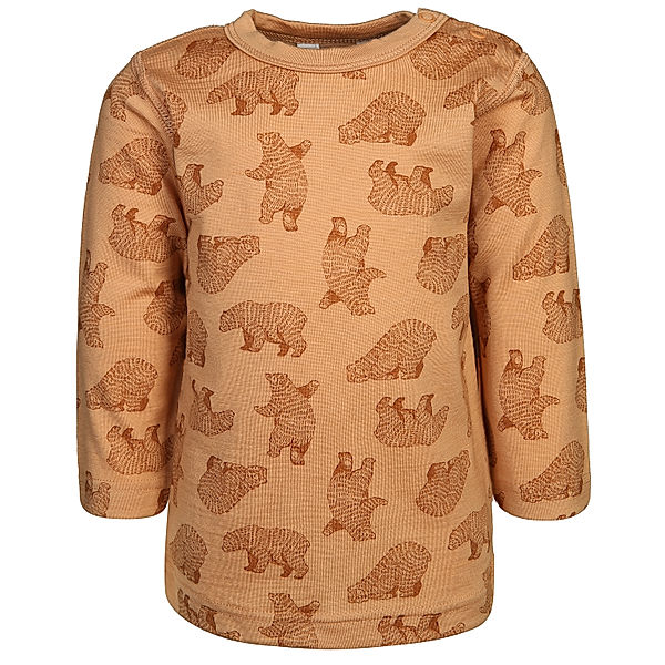 Joha Woll-Langarmshirt 620 - BEAR AOP in copper