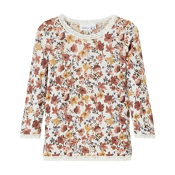 name it Woll-Langarmshirt NMFWANG FLOWER in turtledove