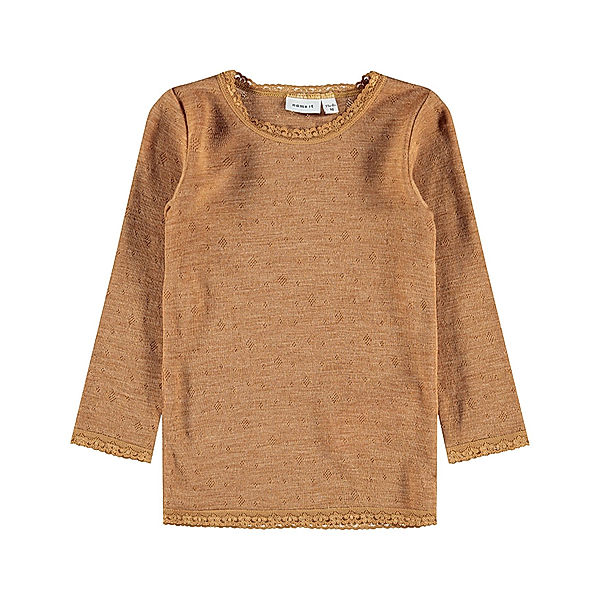 name it Woll-Langarmshirt NMFWANG in Brown Sugar