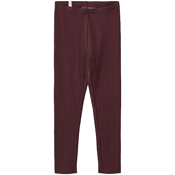 Wheat Woll-Leggings BASIC in aubergine