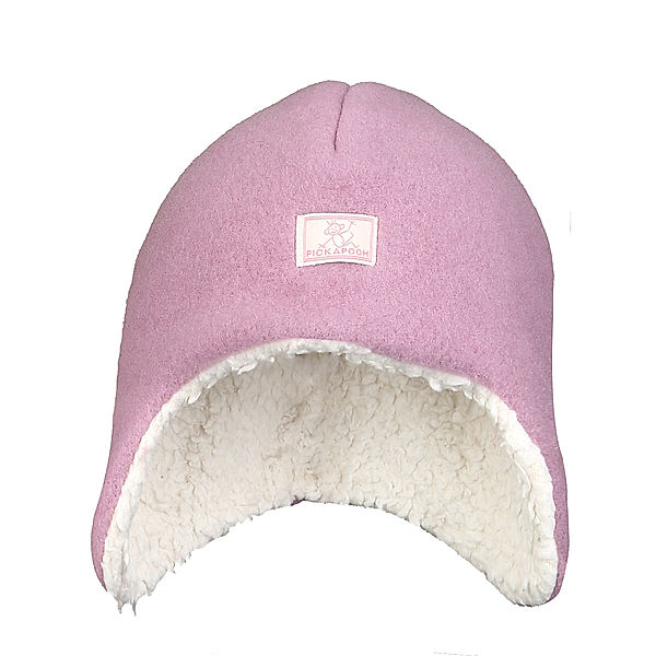 PICKAPOOH Woll-Mütze JONAS FLEECE mit Plüschfutter in alt rosa