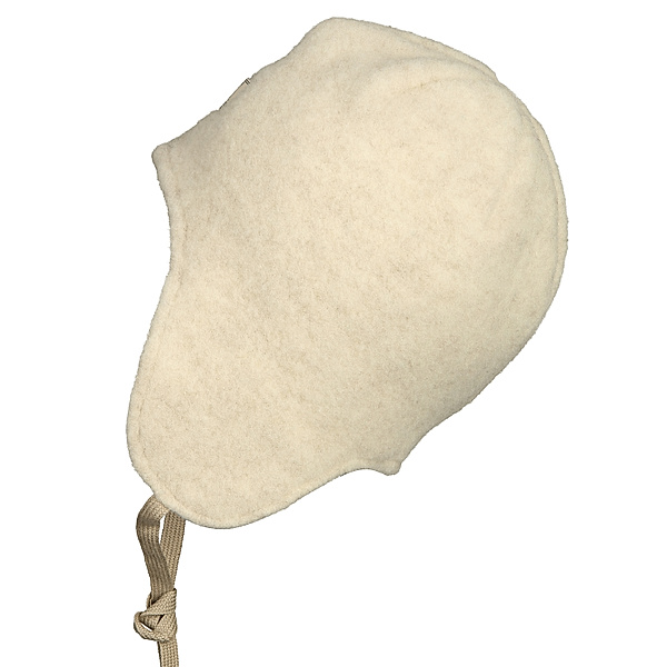 PICKAPOOH Woll-Mütze JONAS FLEECE mit Plüschfutter in natur melange