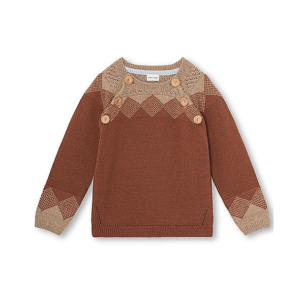 MINI A TURE Woll-Strickpullover THINO in rootbeer brown