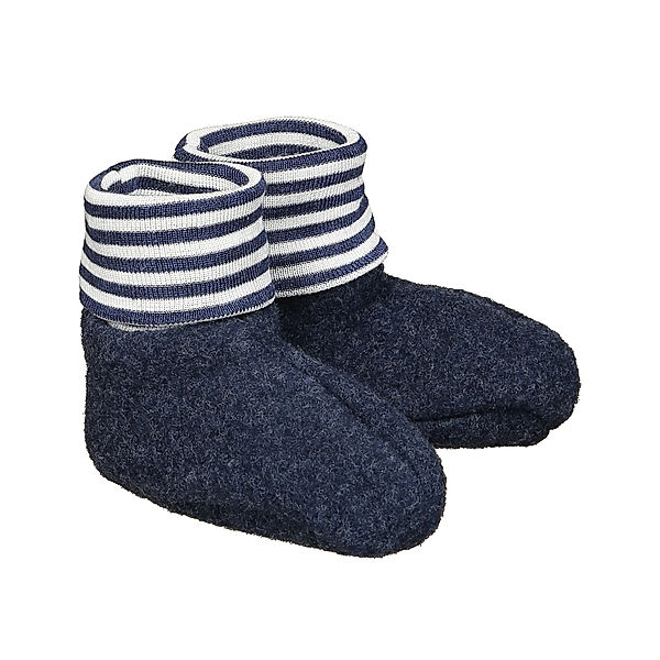 PICKAPOOH Wollfleece-Babyschuhe SOX in marine