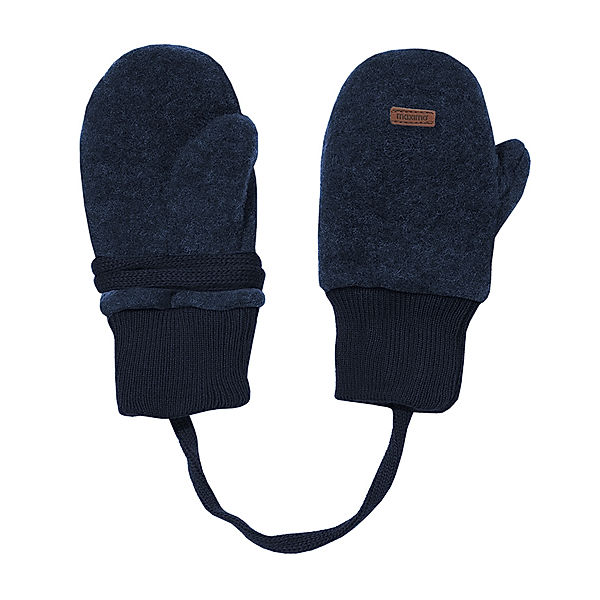 maximo Wollfleece-Fäustlinge MINI in navy melange