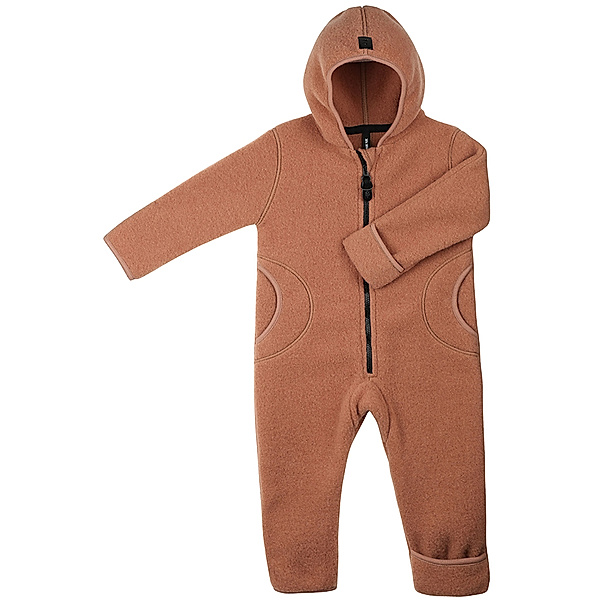 PURE PURE BY BAUER Wollfleece-Kapuzenoverall MINI in moccha
