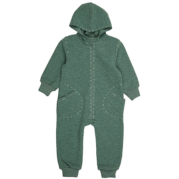 ENGEL Wollfleece-Kapuzenoverall SNUGGLY WINTER in jade melange