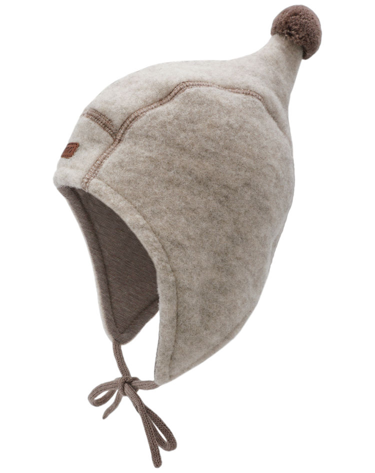 Wollfleece-Mütze WINTER mit Zipfel in düne kastanie kaufen