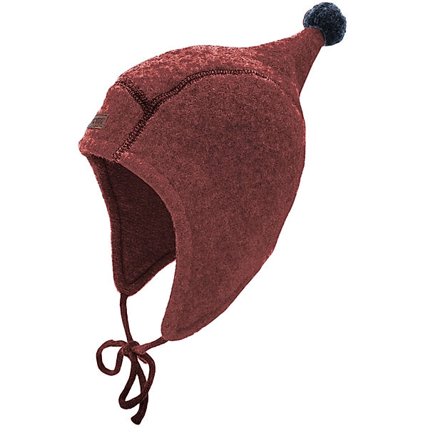 maximo Wollfleece-Mütze WINTER mit Zipfel in wildrose/rosso