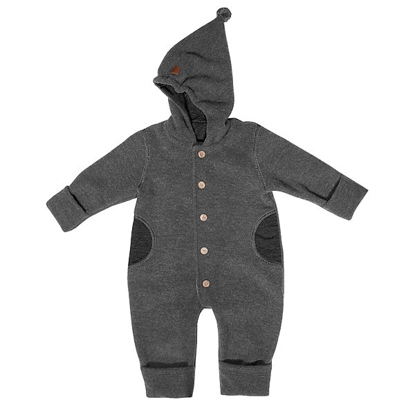 maximo Wollfleece-Overall BABY in mittelgrau/carbon