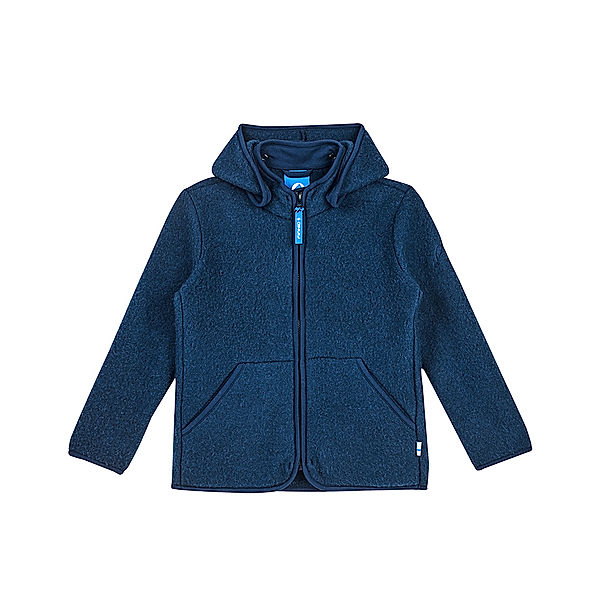 finkid Wollflleece-Jacke LUONTO WOOL mit Kapuze in navy