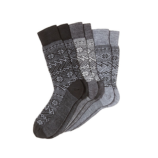 Wollsocken mit Norwegermotiv (Grösse: 37-39) 3 Paar