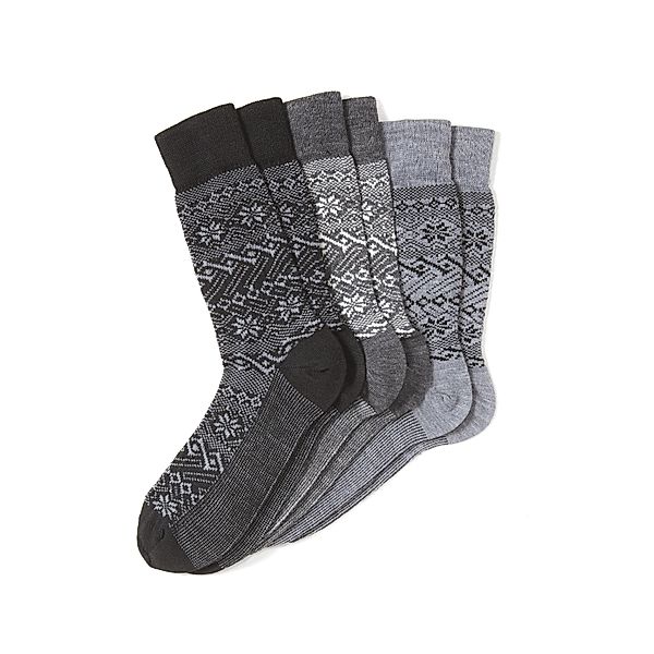 Wollsocken mit Norwegermotiv (Größe: 40-42) 3 Paar