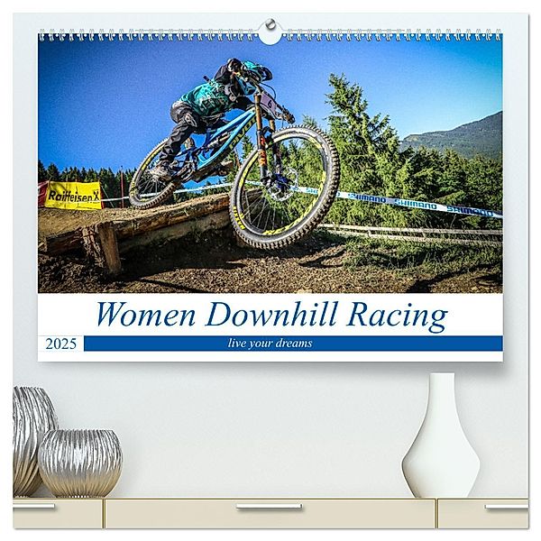 Women Downhill Racing (hochwertiger Premium Wandkalender 2025 DIN A2 quer), Kunstdruck in Hochglanz, Calvendo, Arne Fitkau